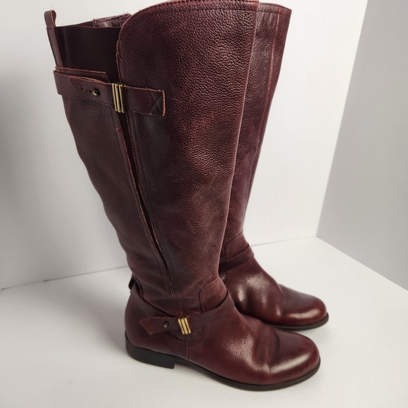 Naturalizer Women's Casual Joan Wide Calf Riding Boots Burgundy Size 7.5M - Picture 1 of 12